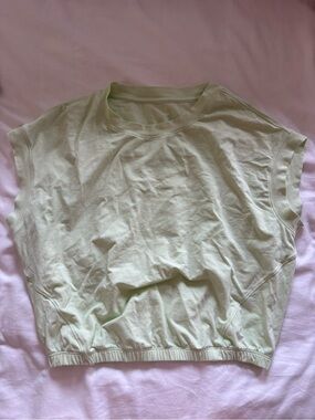 lululemon athletica Pale Green Cropped Cap-Sleeve Top